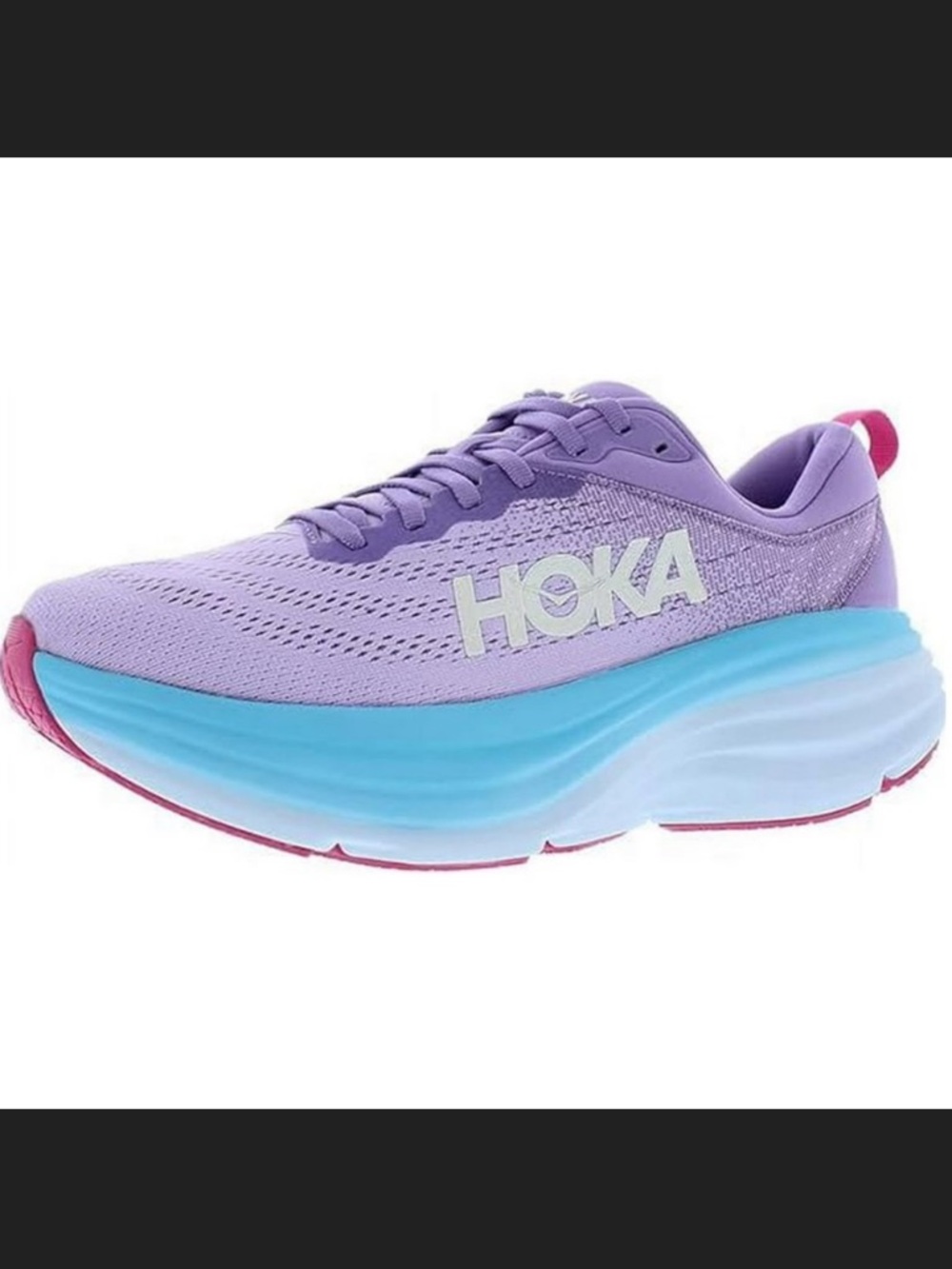 Hoka Women's Lavender and Turquoise Cushion Running Shoe - Picture 3 of 8